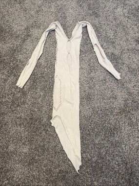 POSTER GIRL Light Gray Asymmetrical Cutout Knit Dress